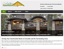 Tablet Screenshot of millerconstructioncrosslake.com